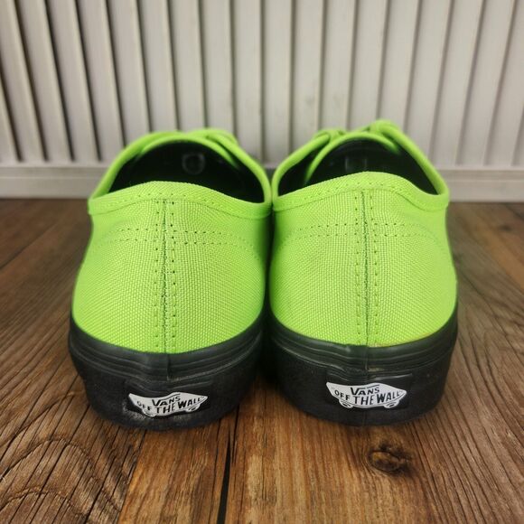 VANS Authentic Womens Size 8 Neon Lime Green Skateboarding Skater Sneakers Shoes - Picture 4 of 9